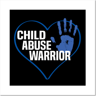 Child Abuse Awareness Warrior Blue Heart Posters and Art